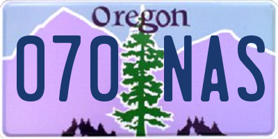 OR license plate 070NAS