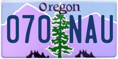 OR license plate 070NAU
