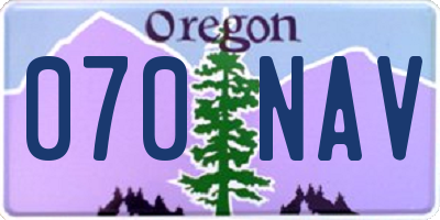OR license plate 070NAV