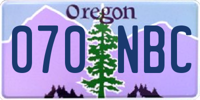 OR license plate 070NBC