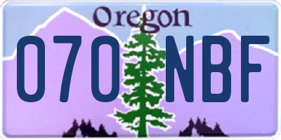OR license plate 070NBF