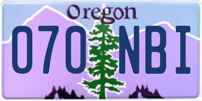 OR license plate 070NBI