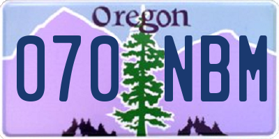 OR license plate 070NBM