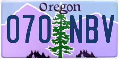 OR license plate 070NBV