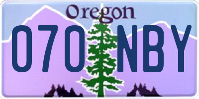 OR license plate 070NBY