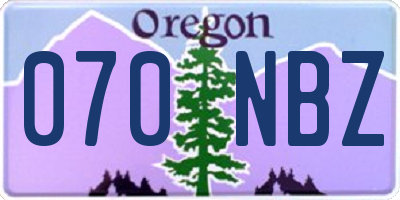 OR license plate 070NBZ
