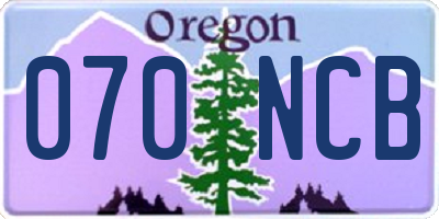 OR license plate 070NCB