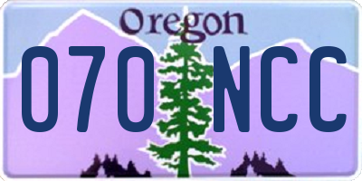 OR license plate 070NCC