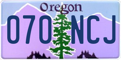 OR license plate 070NCJ