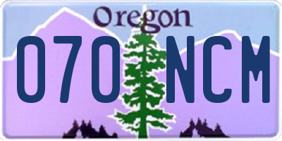 OR license plate 070NCM