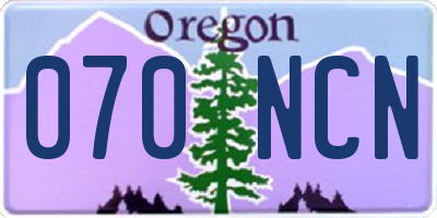 OR license plate 070NCN
