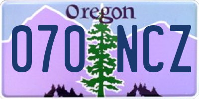 OR license plate 070NCZ