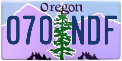 OR license plate 070NDF