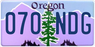 OR license plate 070NDG