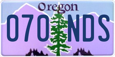 OR license plate 070NDS