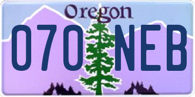 OR license plate 070NEB