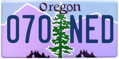 OR license plate 070NED