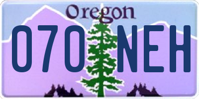 OR license plate 070NEH