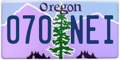 OR license plate 070NEI