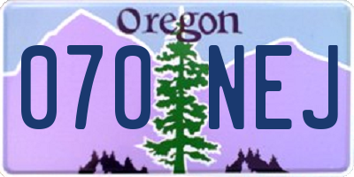 OR license plate 070NEJ
