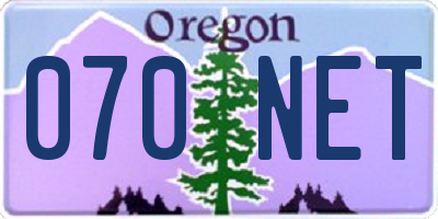 OR license plate 070NET