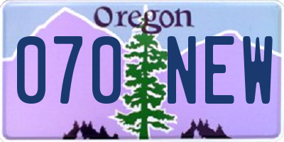 OR license plate 070NEW