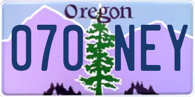 OR license plate 070NEY