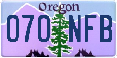 OR license plate 070NFB