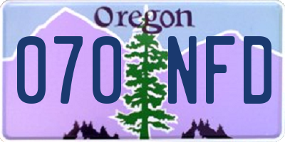 OR license plate 070NFD