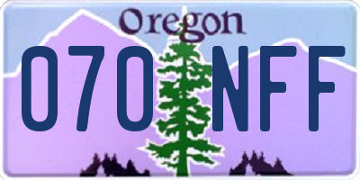 OR license plate 070NFF