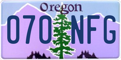 OR license plate 070NFG