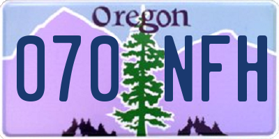 OR license plate 070NFH