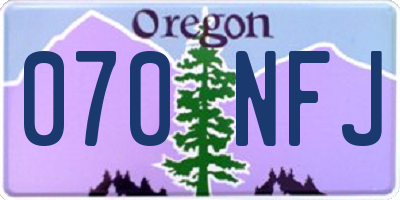 OR license plate 070NFJ