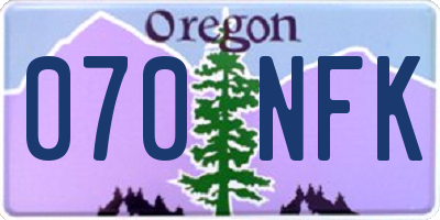 OR license plate 070NFK