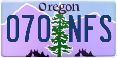 OR license plate 070NFS