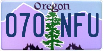 OR license plate 070NFU