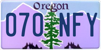 OR license plate 070NFY