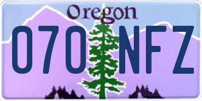 OR license plate 070NFZ