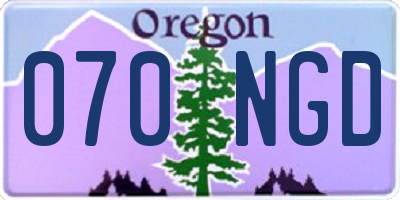 OR license plate 070NGD