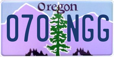 OR license plate 070NGG