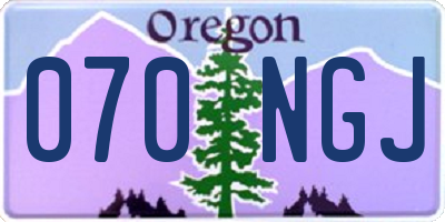 OR license plate 070NGJ