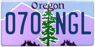 OR license plate 070NGL