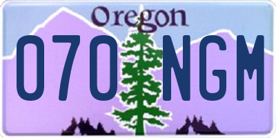 OR license plate 070NGM