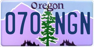 OR license plate 070NGN