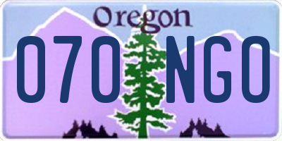 OR license plate 070NGO