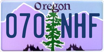 OR license plate 070NHF