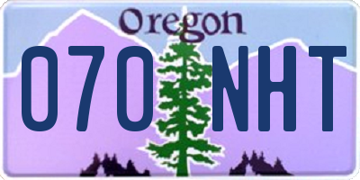 OR license plate 070NHT