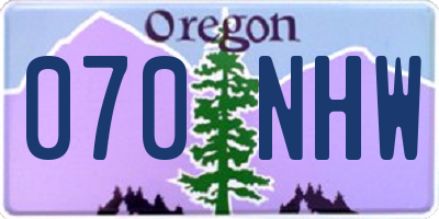 OR license plate 070NHW