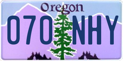 OR license plate 070NHY