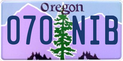 OR license plate 070NIB